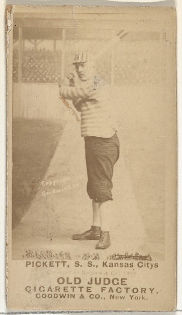 Goodwin & Company, John Thomas Pickett, Shortstop, Kansas City Cowboys, from the Old Judge series (N172) for Old Judge Cigarettes