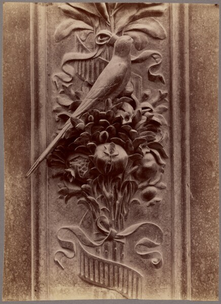 Unknown, [Relief sculpture of bird and flowers]