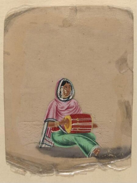 Unknown, One of four costume cards and seven mica overlays.
