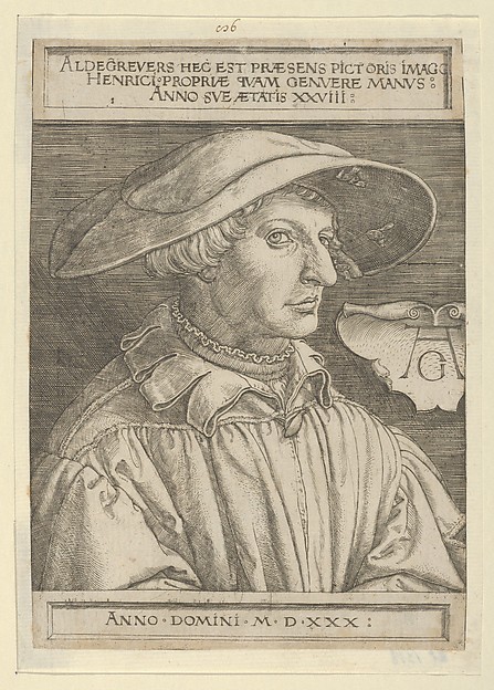 Heinrich Aldegrever, Self-Portrait at Age Twenty-Eight