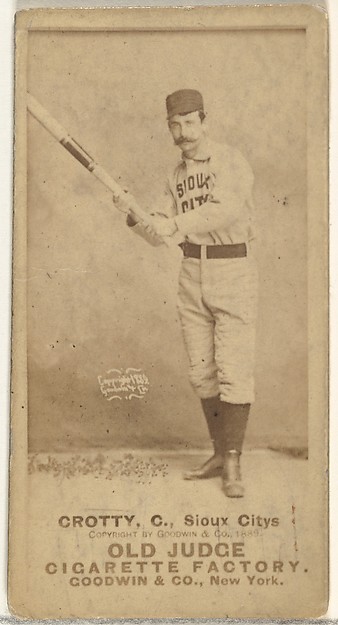 Goodwin & Company, Joseph P. "Joe" Crotty, Catcher, Sioux City Corn Huskers, from the Old Judge series (N172) for Old Judge Cigarettes