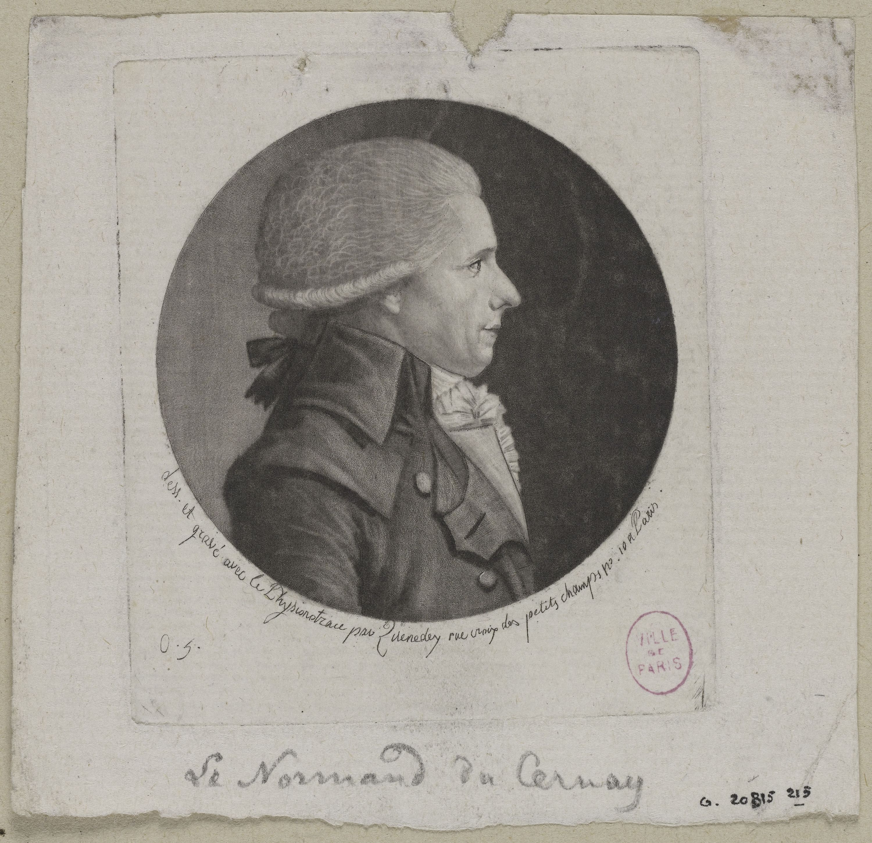 Edmé Quenedey, Portrait de Monsieur le Normand du Cernay