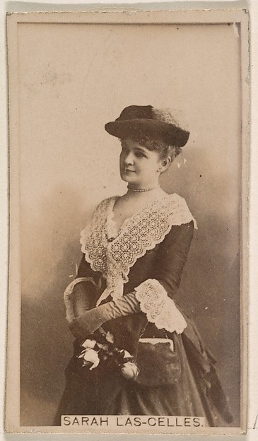 Kinney Brothers Tobacco Company, Sarah Las-Gelles, from the Actresses series (N245) issued by Kinney Brothers to promote Sweet Caporal Cigarettes