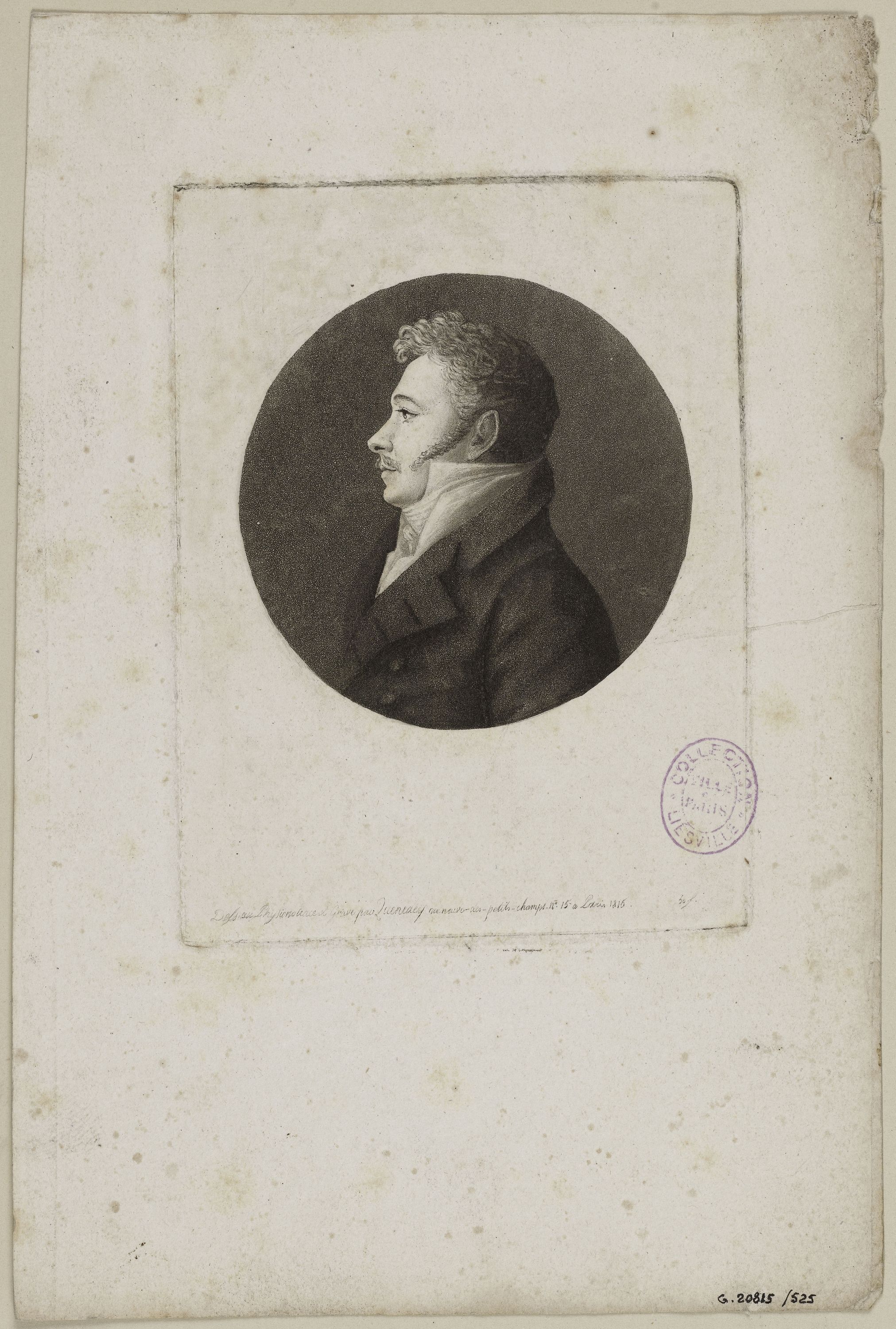 Edmé Quenedey, Portrait d'un homme, fin XVIIIème siècle/début XIXème siècle