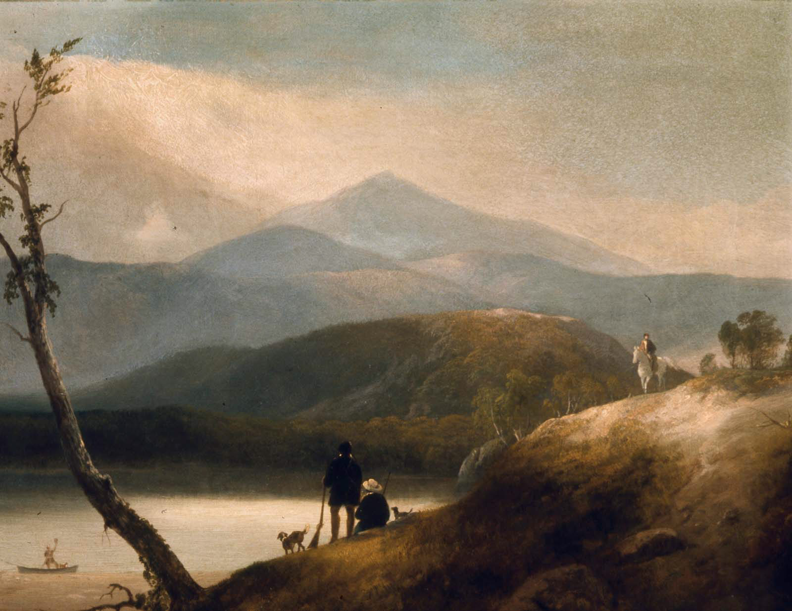 Alvan Fisher, Lake in the Mountains with Hunters