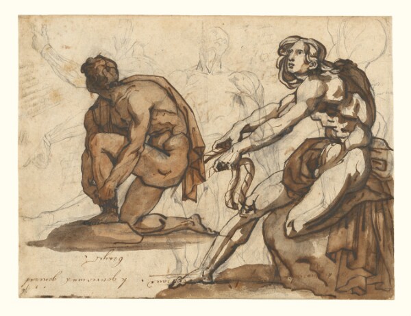 Théodore Géricault, Classical Nudes (recto); Classical Statuary (verso)