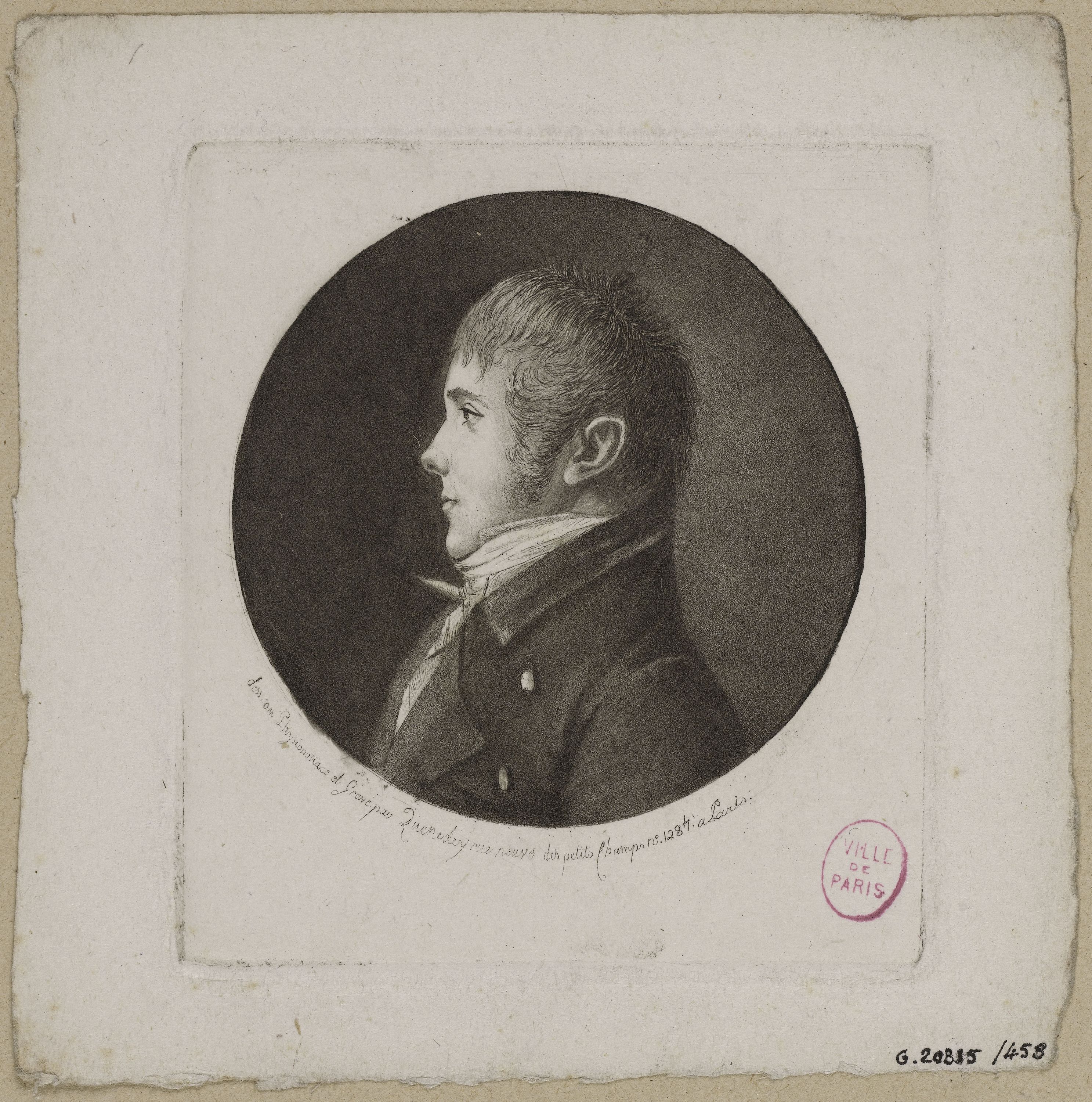 Edmé Quenedey, Portrait d'un homme, fin XVIIIème siècle/début XIXème siècle