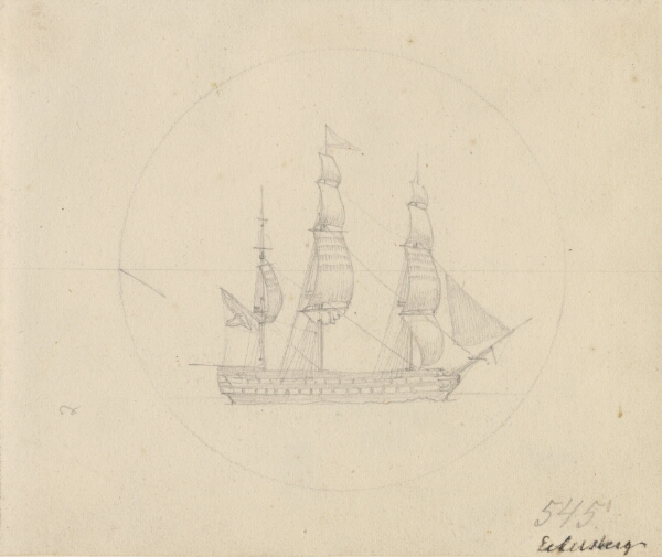 C.W. Eckersberg, Et russisk linieskib under sejl.
