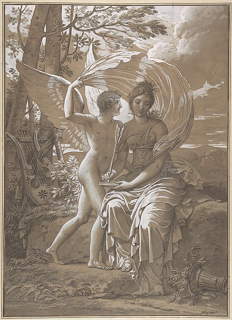 Charles Meynier, The Muse Erato Writing Verses Inspired by Love