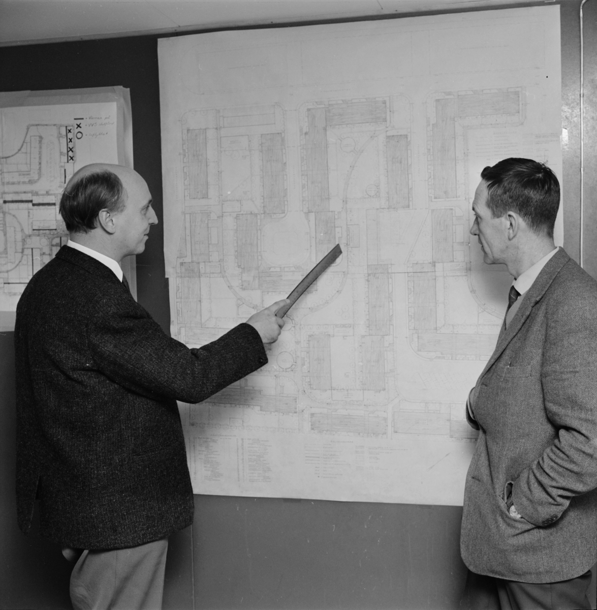 Uppsala-Bild, Construction Engineers in Work, Uppsala 1963