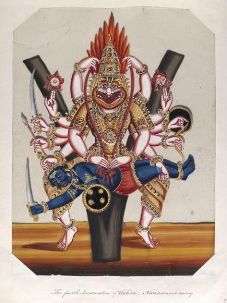 Unknown, One of sixteen mica paintings depicting Hindu deities and festival processions with decorated cars.