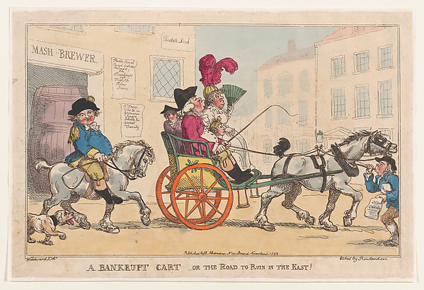 Thomas Rowlandson, A Bankrupt Cart, or The Road to Ruin in the East!