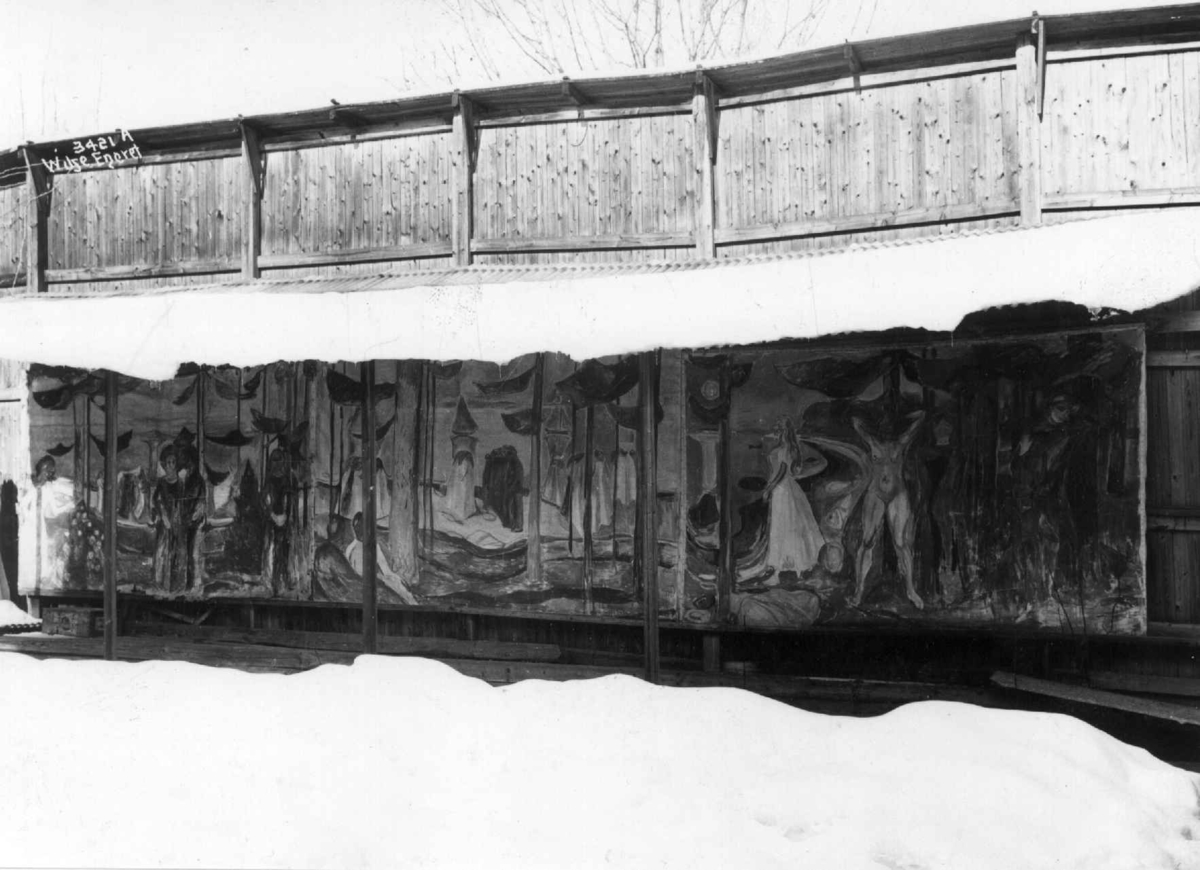 Anders Beer Wilse, Edvard Munchs "Livsfrisen". Ekely 1937. Fotografert av Anders Beer Wilse.