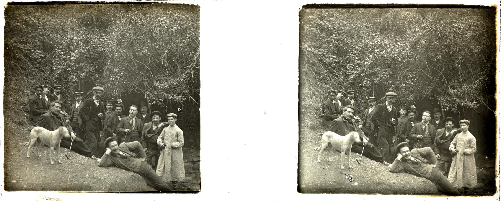 Desconegut, [Retrat de grup al bosc]