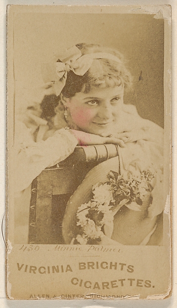 Allen & Ginter, Card 430, Minnie Palmer, from the Actors and Actresses series (N45, Type 1) for Virginia Brights Cigarettes
