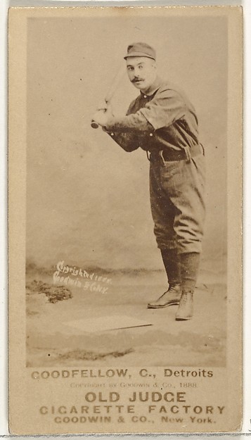 Goodwin & Company, Goodfellow, Catcher, Detroit Wolverines, from the Old Judge series (N172) for Old Judge Cigarettes