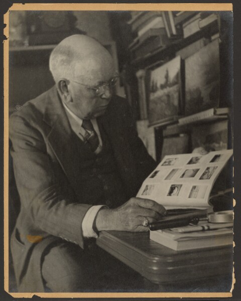 Louis Fleckenstein, [Portrait of a Man Reading Magazine]
