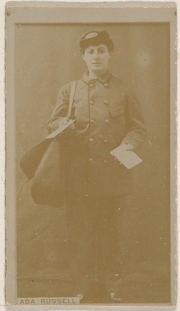 Kinney Brothers Tobacco Company, Ada Russell, from the Actresses series (N245) issued by Kinney Brothers to promote Sweet Caporal Cigarettes