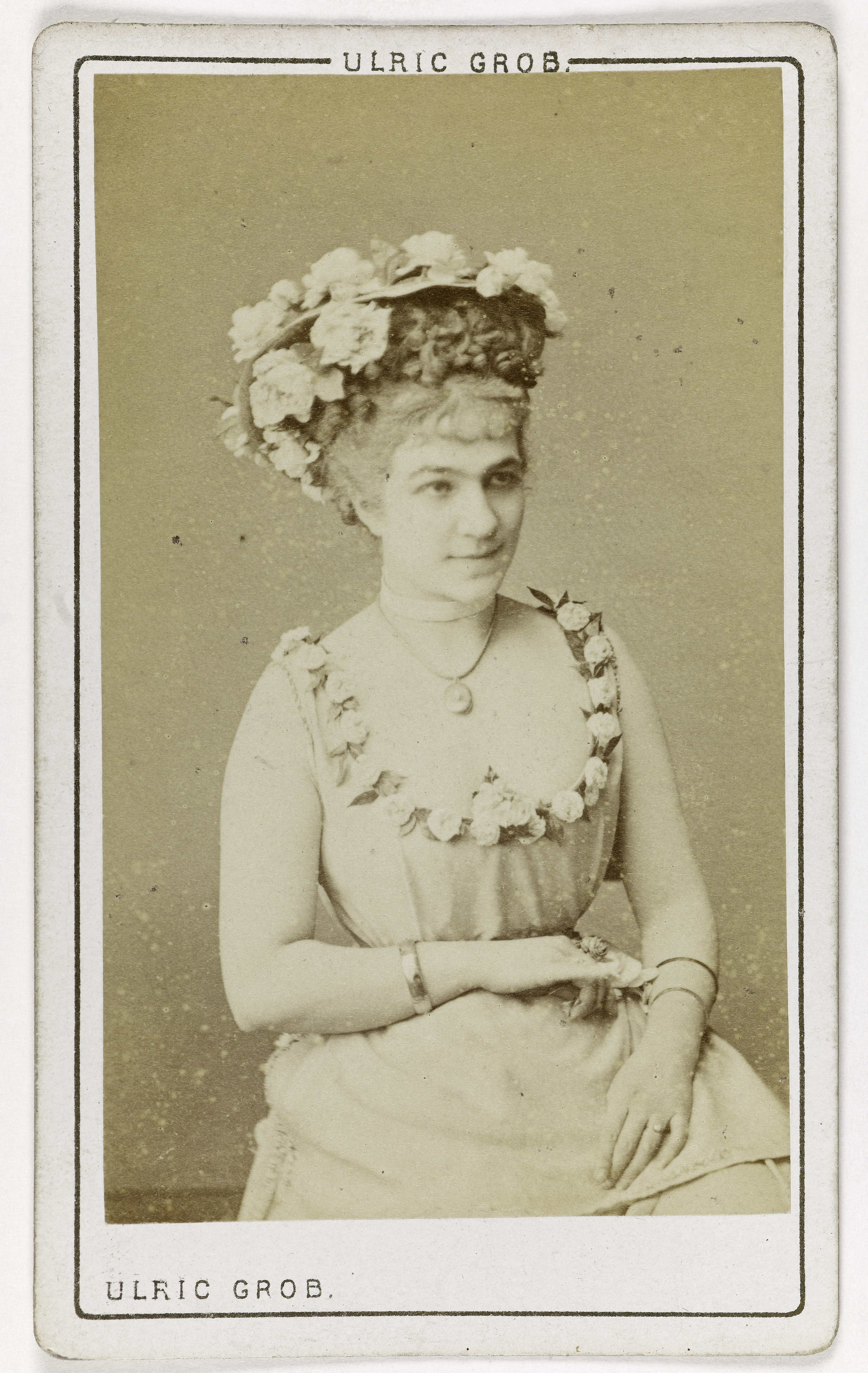 Ulric Grob, Portrait de Blanche Méry, actrice au théâtre des Variétés, au théâtre de la Gaîté en 1875 et au théâtre de l'Athénée en 1876.