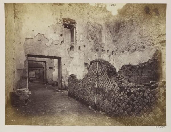 Parker, John Henry, House of Nero - Part of the Servants' chambers, shewing the construction of Opus Reticulatum and Opus Lateritium, A.D. 57.