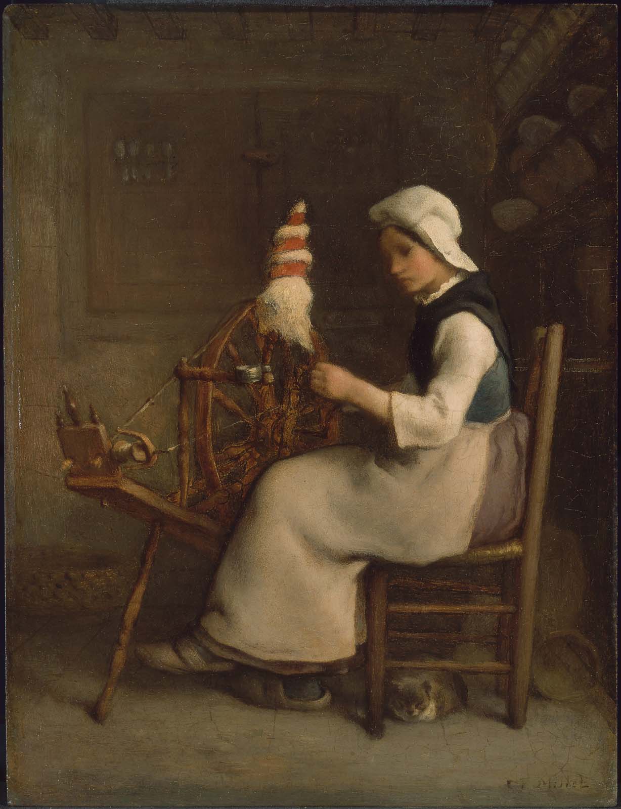 Jean-François Millet, Seated Spinner (Emélie Millet)