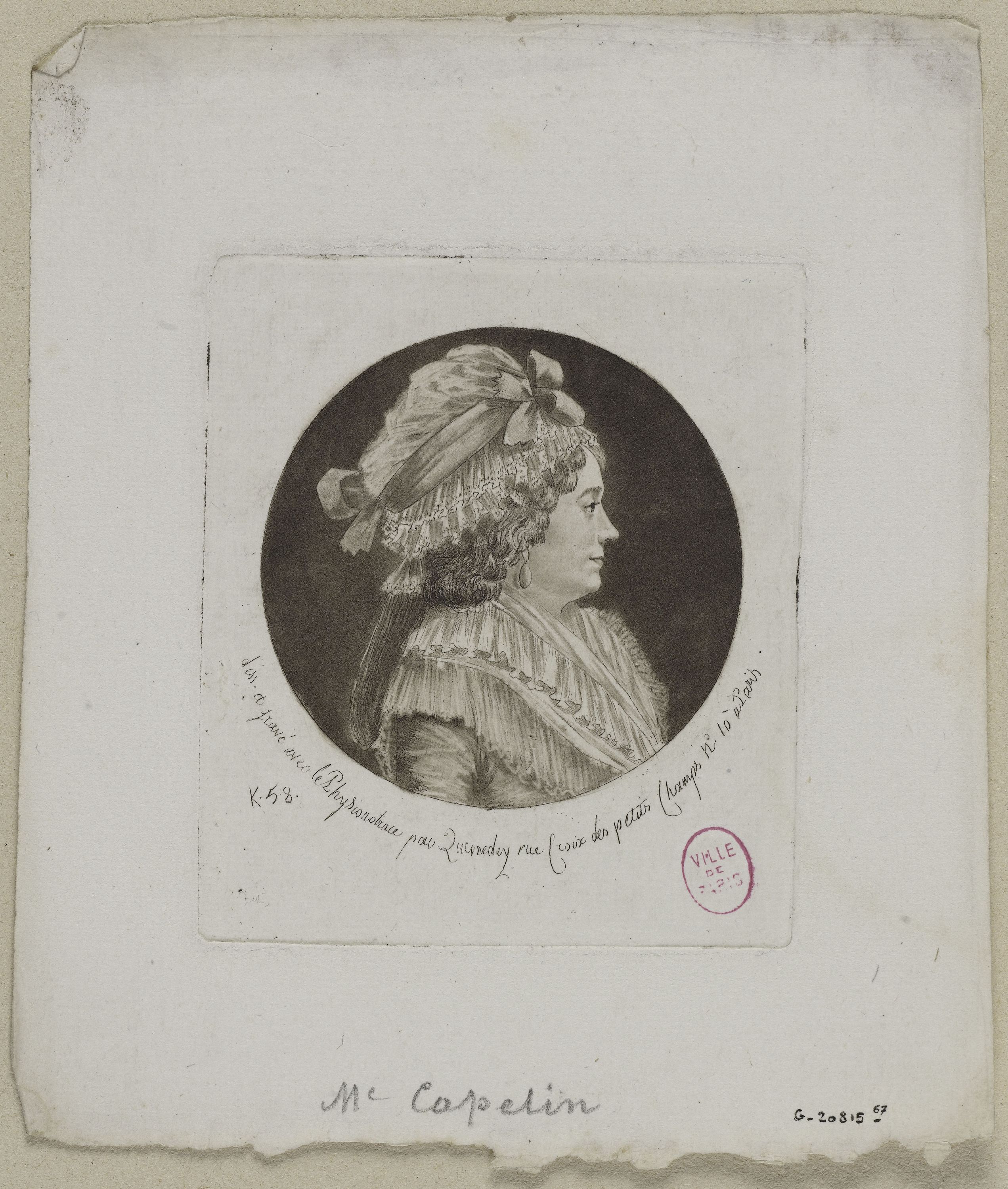 Edmé Quenedey, Portrait de Madame Capelin