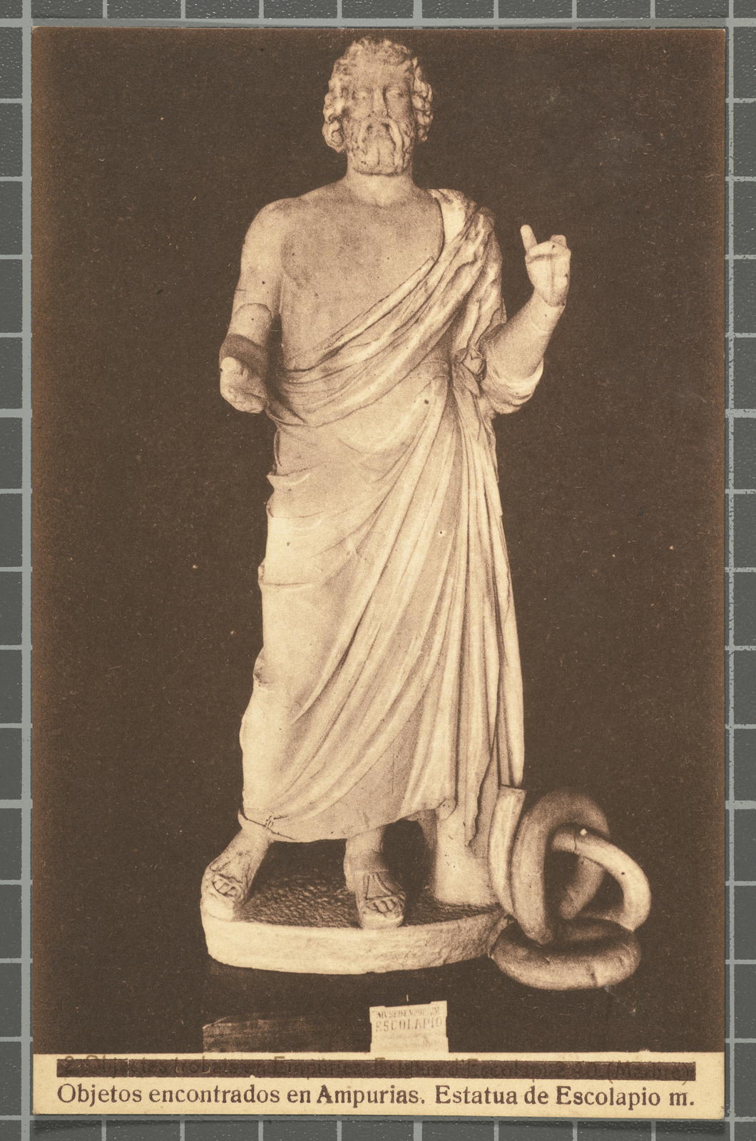 Josep Esquirol Pérez, Objetos encontrados en Ampurias. Estatua de Escolapio m.