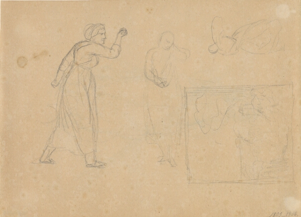C.W. Eckersberg, Udkast til En falden piges historie, blad 1