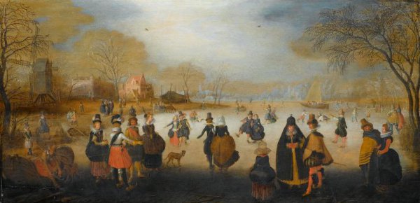 Adam van Breen, Winter Landscape with Skaters