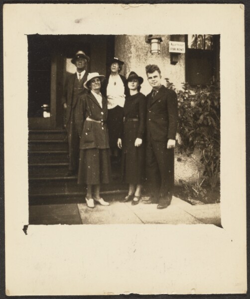 Louis Fleckenstein, [Group Standing Before Building]