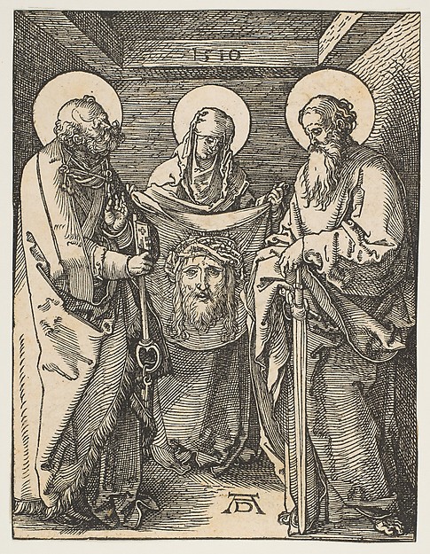 Albrecht Dürer, Saint Veronica between Saints Peter and Paul, from "The Small Passion"