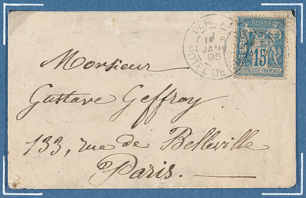 Anonymous, Paul Cézanne, calling card envelope