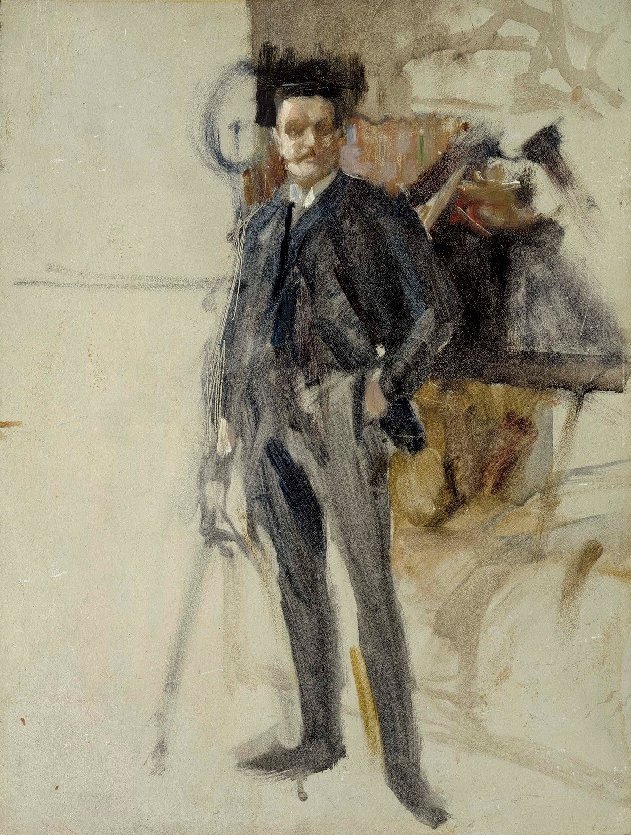 Albert Edelfelt, Self-Portrait, Sketch