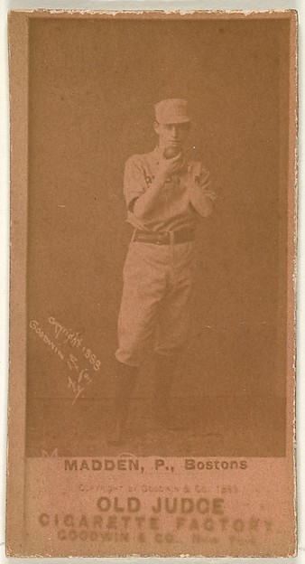 Goodwin & Company, Madden, Pitcher, Boston, from the Old Judge series (N172) for Old Judge Cigarettes