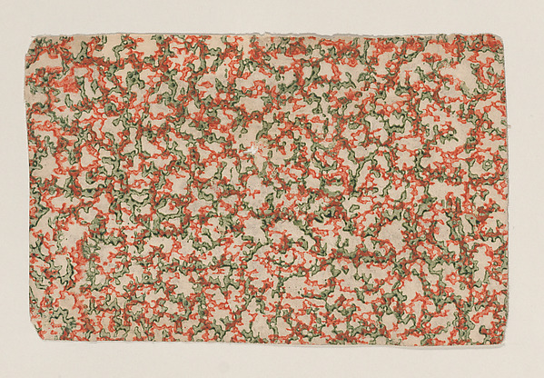 Anonymous, Sheet with overall orange and green abstract pattern