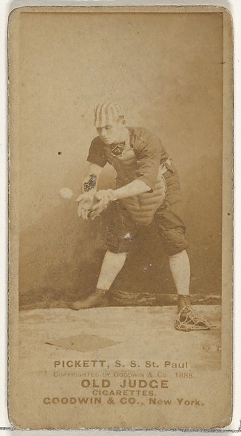 Goodwin & Company, John Thomas Pickett, Shortstop, St. Paul Apostles, from the Old Judge series (N172) for Old Judge Cigarettes