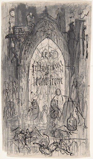 Félicien Rops, Study for frontispiece for "Les Jeunes France" by Theophile Gautier