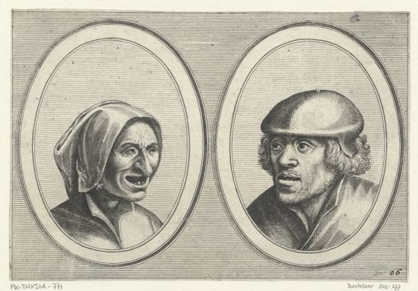 Doetechum, Johannes of Lucas van, (printmaker), Vrouw Verneem-al and Hans de Pluym-strijcker