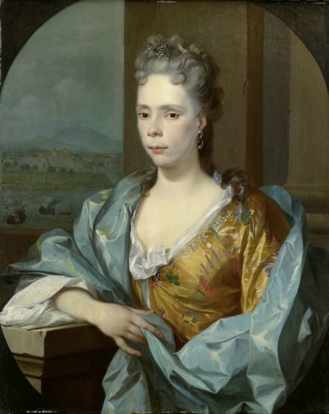 Nicolaas Verkolje, Portrait of Elisabeth van Riebeeck, Daughter of Abraham van Riebeeck, Wife of Gerard van Oosten