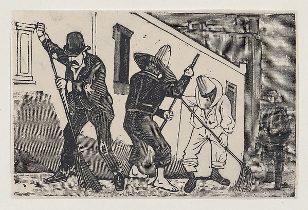 José Guadalupe Posada, A group of men sweeping the street