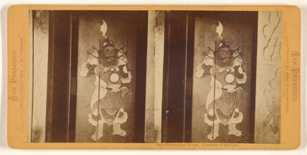 Eadweard J. Muybridge, Chinese Joss House. Guardian of the door.