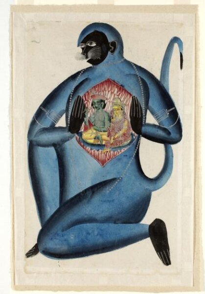 Unknown, Hanuman revealing Rama and Sita in his heart