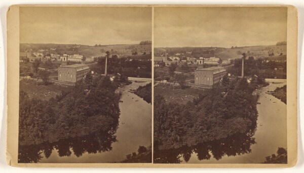Unknown, [Factory near a river]