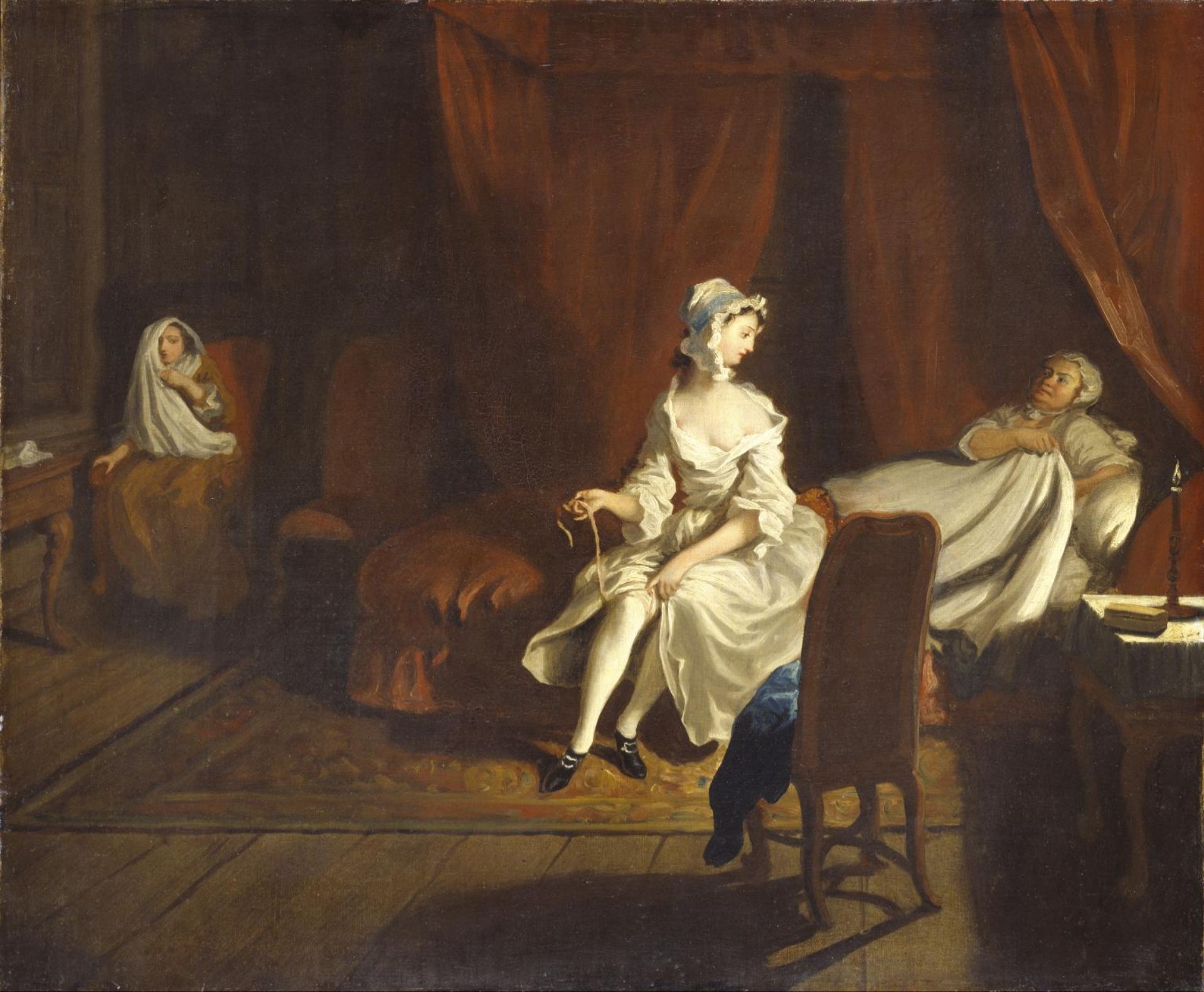 Joseph Highmore, VII: Pamela in the Bedroom with Mrs Jewkes and Mr B.