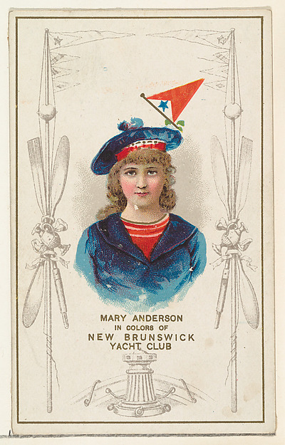 W. Duke, Sons & Co., Mary Anderson in Colors of New Brunswick Yacht Club, from the Yacht Colors of the World series (N140) issued by Duke Sons & Co. to promote Honest Long Cut Tobacco
