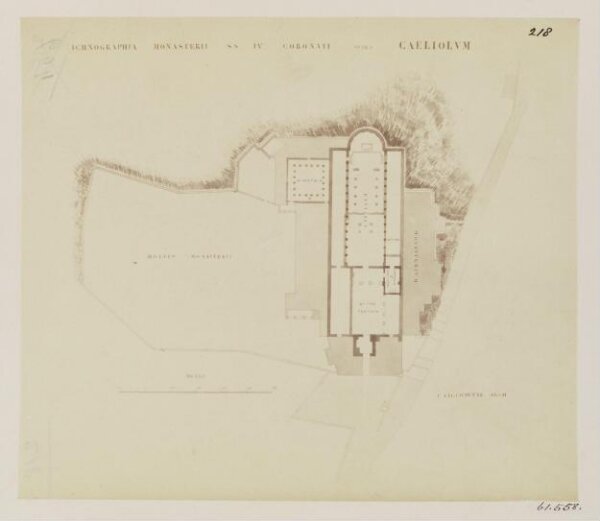 Parker, John Henry, Medieval - Fortified Convent of the Quattro Santi Coronati, A.D. 626. Plan.