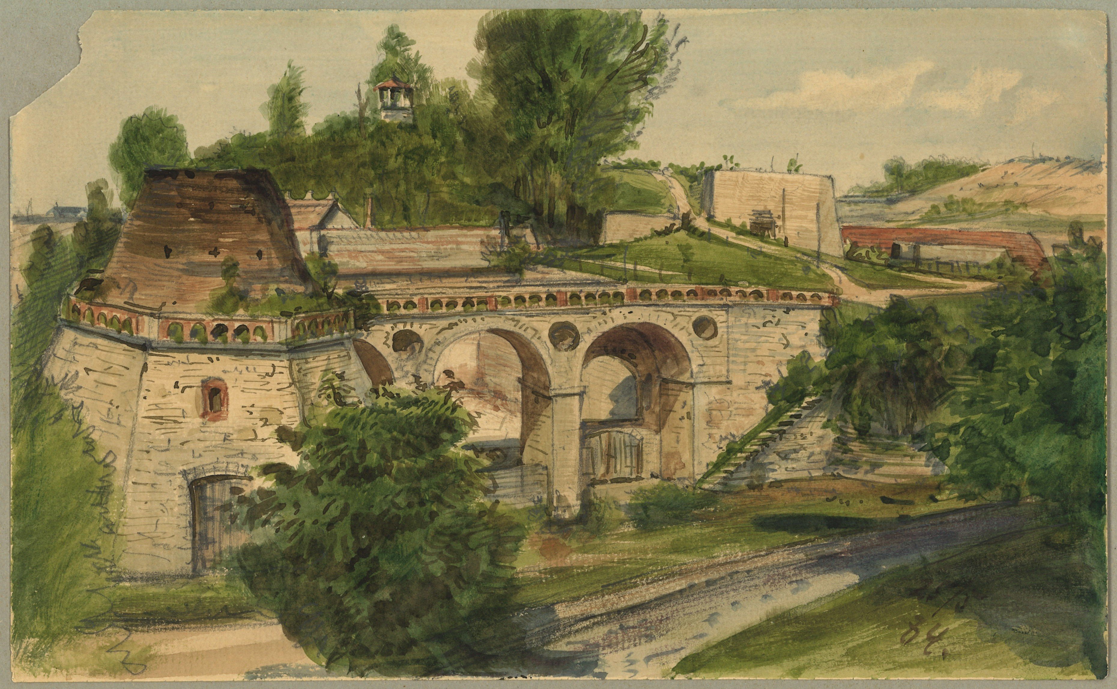 Adolph Doebber, Rüdersdorf: Rumfordofen und Zirkelbogenbrücke im Kalkwerk