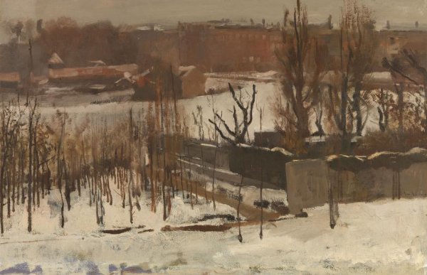 George Hendrik Breitner, Gezicht op het Oosterpark in Amsterdam in de sneeuw