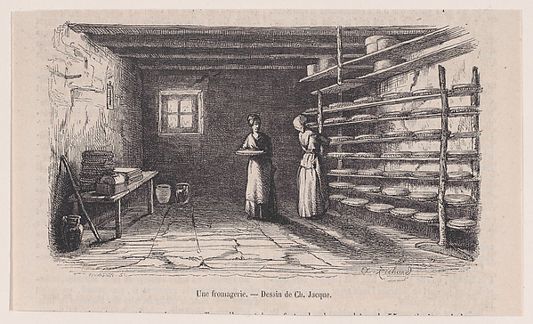 Charles Jacque, A Dairy, from "Le Magasin Pittoresque"