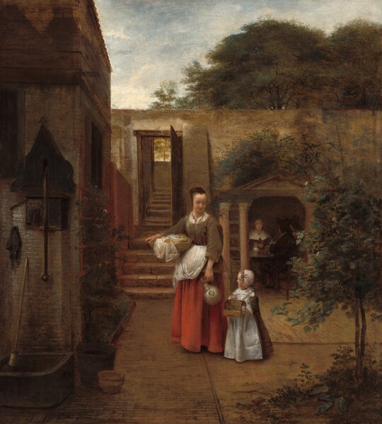 Pieter de Hooch, Woman and Child in a Courtyard